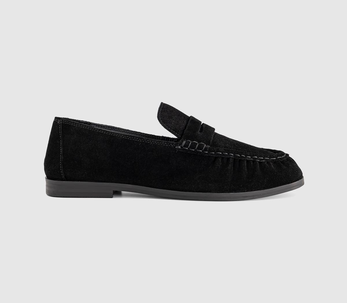 OFFICEFigure Ruched LoafersBlack Suede