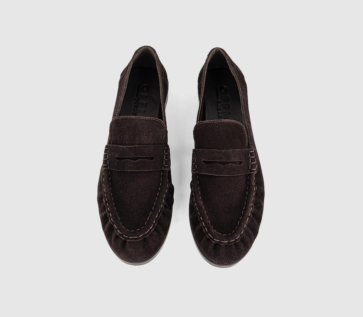 OFFICEFigure Ruched LoafersBrown Suede