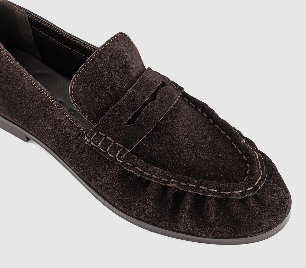 OFFICEFigure Ruched LoafersBrown Suede