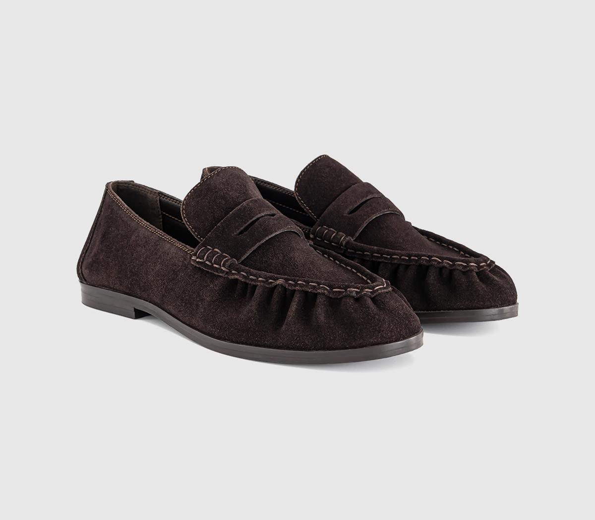 OFFICEFigure Ruched LoafersBrown Suede