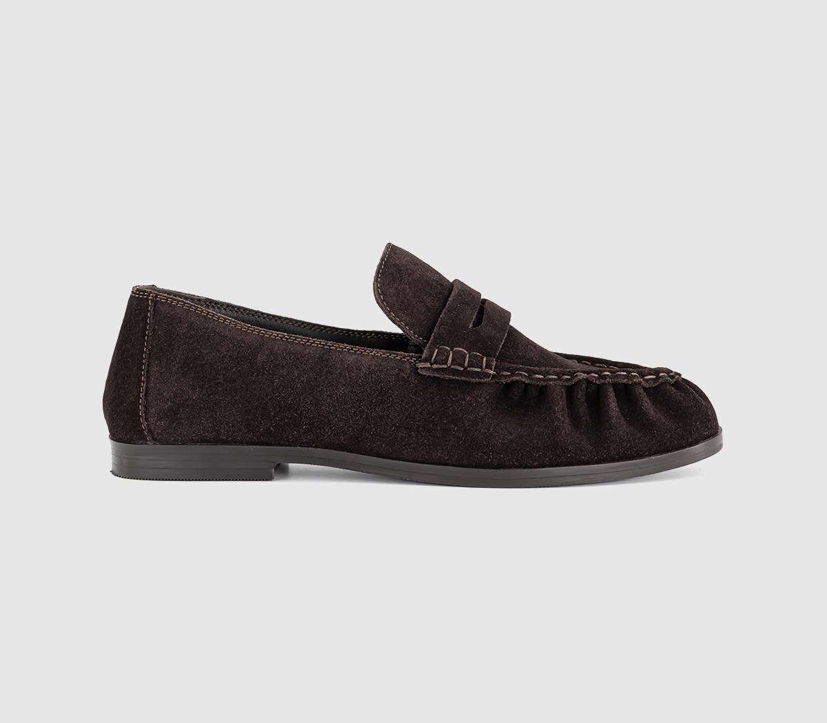 OFFICEFigure Ruched LoafersBrown Suede