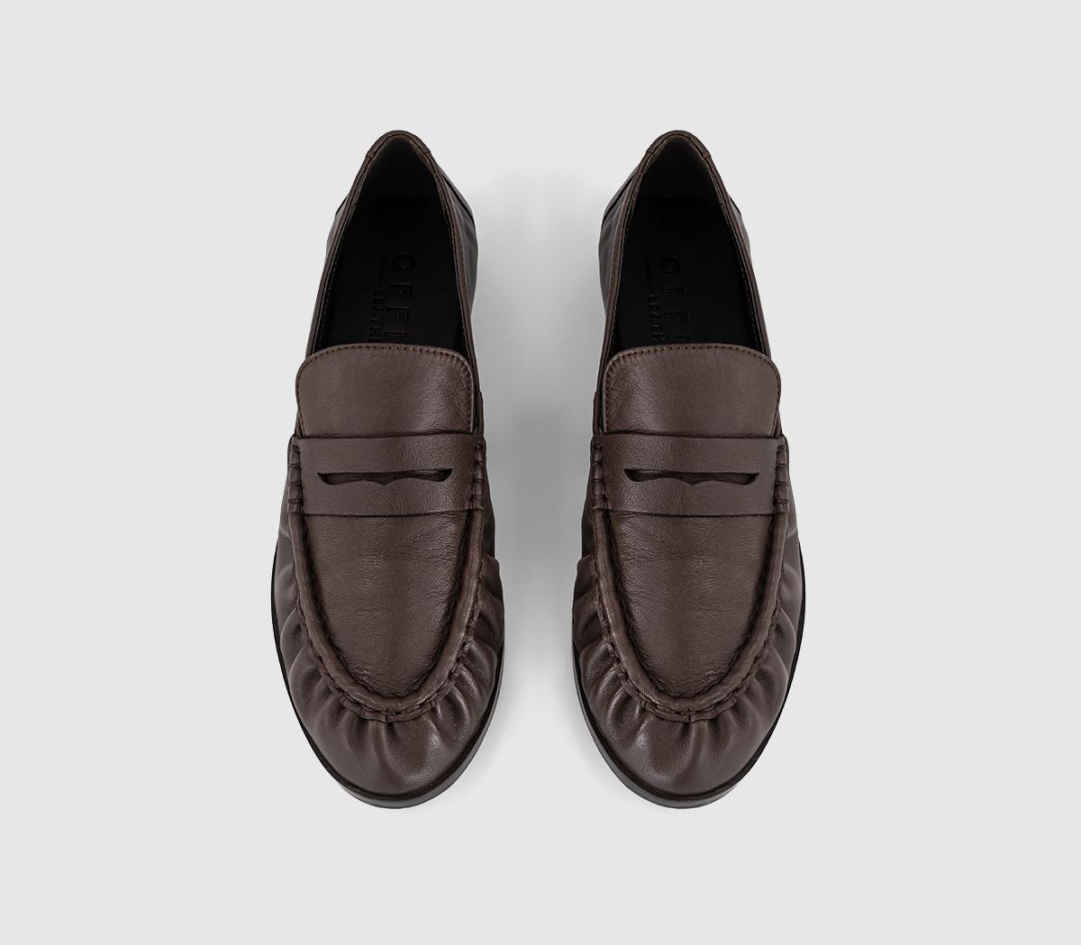 OFFICEFigure - Ruched LoaferBrown Leather