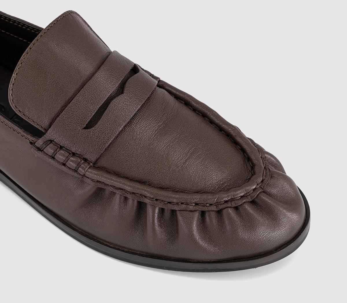 OFFICEFigure - Ruched LoaferBrown Leather