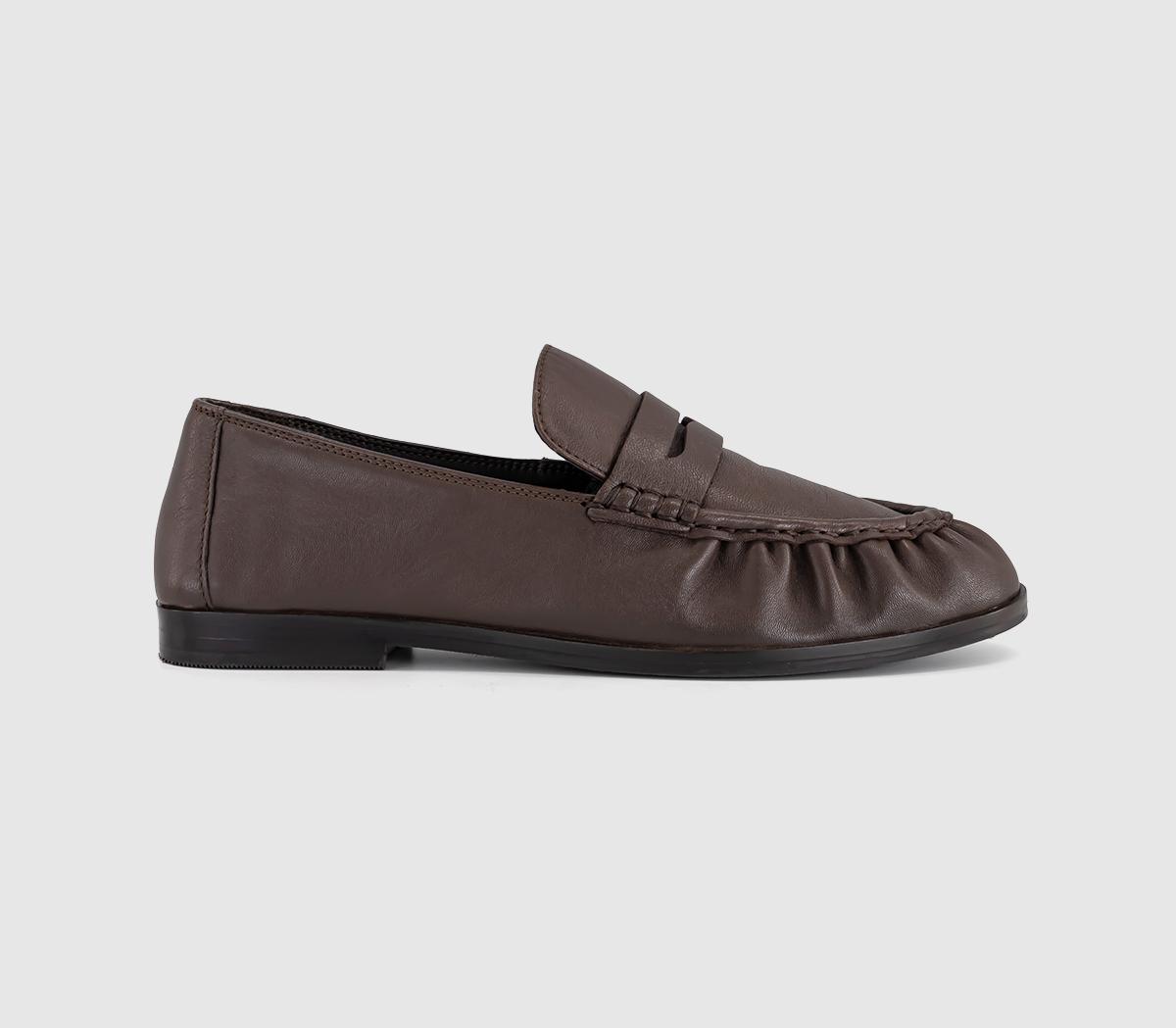OFFICEFigure - Ruched LoaferBrown Leather