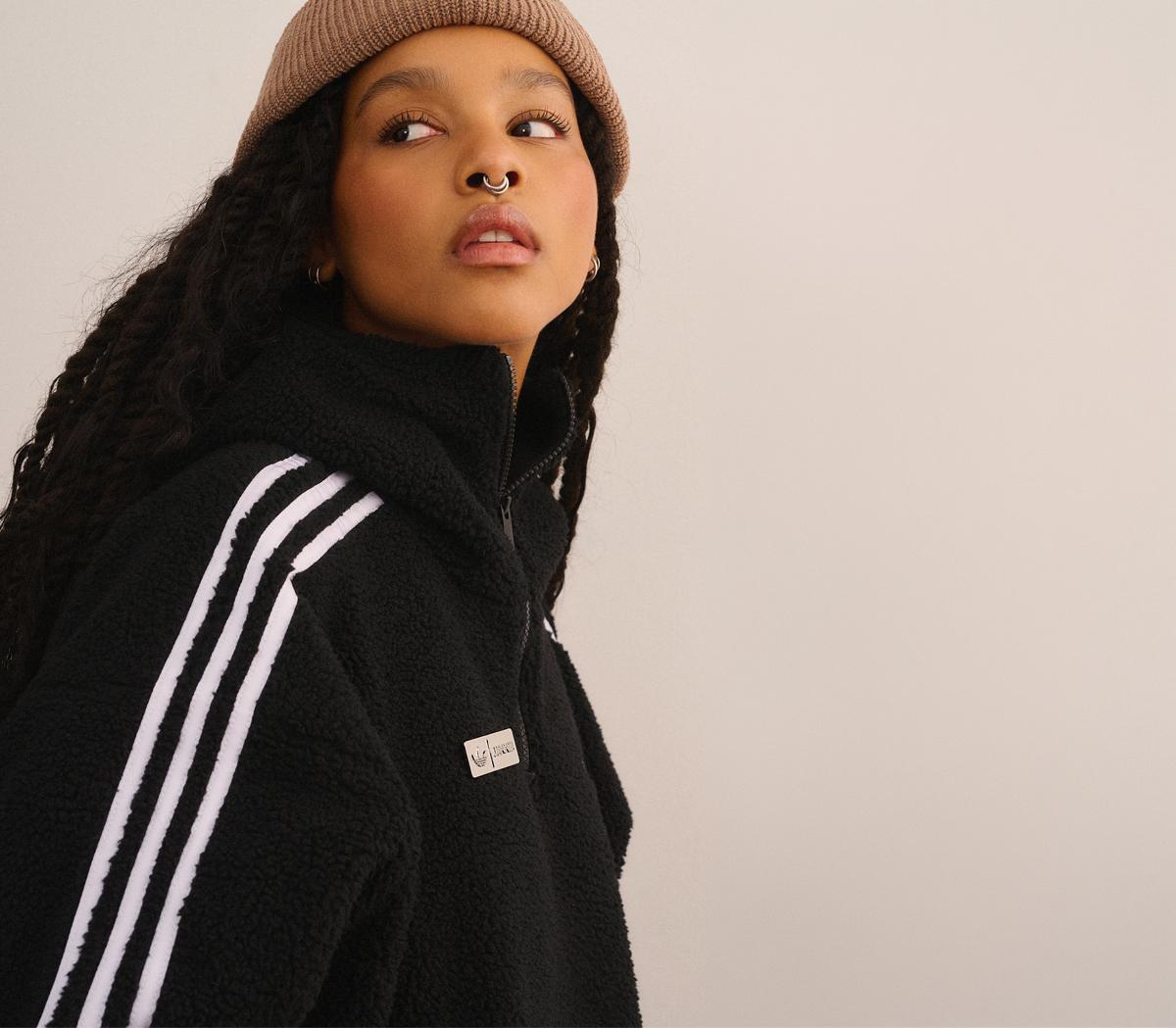 adidasadidas Adiluna X Jennie Hooded Fleece JacketBlack