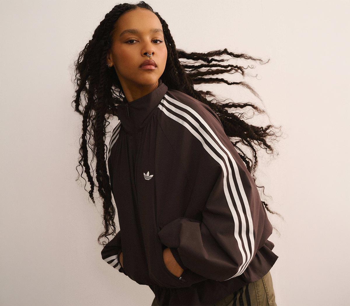 adidasAdidas Blousy Oversized Fb Track TopNight Brown