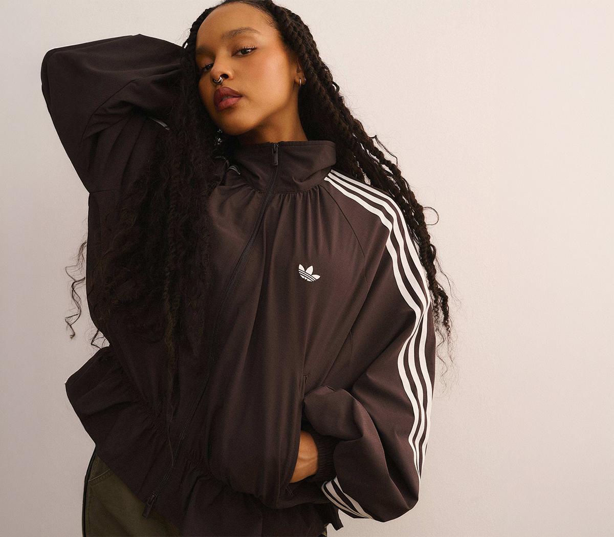 adidasAdidas Blousy Oversized Fb Track TopNight Brown