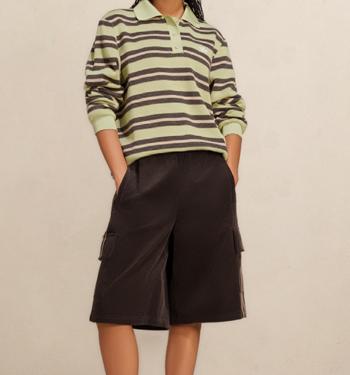 adidas Adidas Stripe Knitted Polo Magic Lime Night Brown Khaki