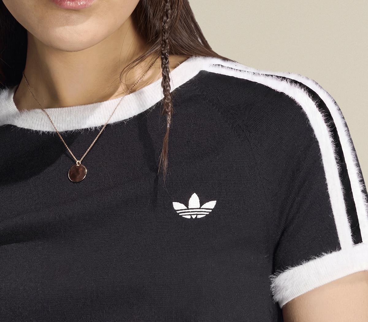 adidasadidas Knit Fluffy TeeBlack White