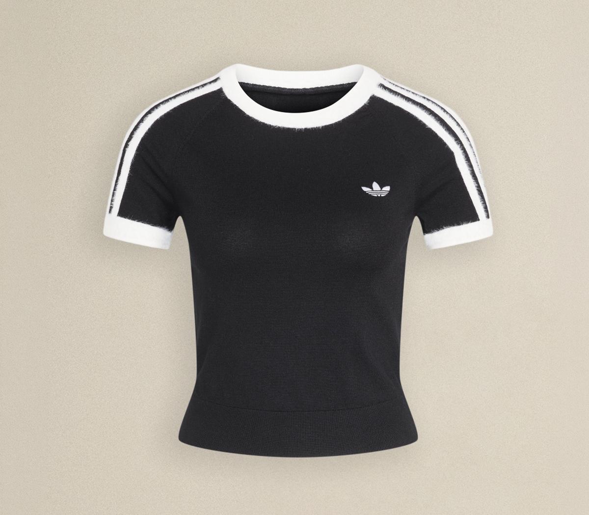 adidasadidas Knit Fluffy TeeBlack White