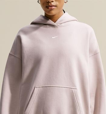 Nike Nike Studio Fleece Pull Over Hoodie Cream Linen