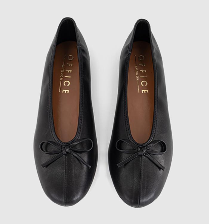 OFFICE Fion High Cut Bow Ballet Pumps Black