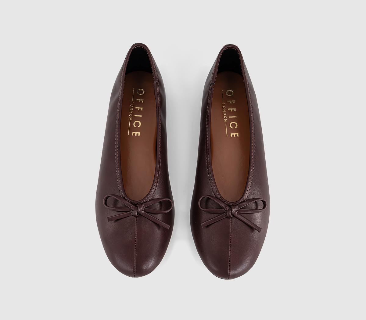 OFFICEFion High Cut Bow Ballet PumpsBrown