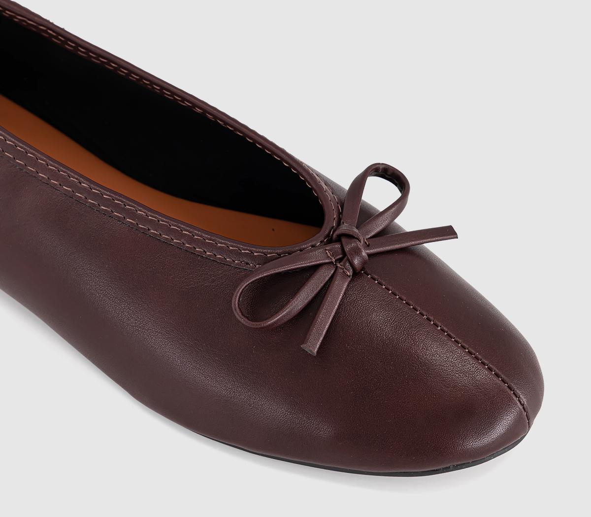 OFFICEFion High Cut Bow Ballet PumpsBrown