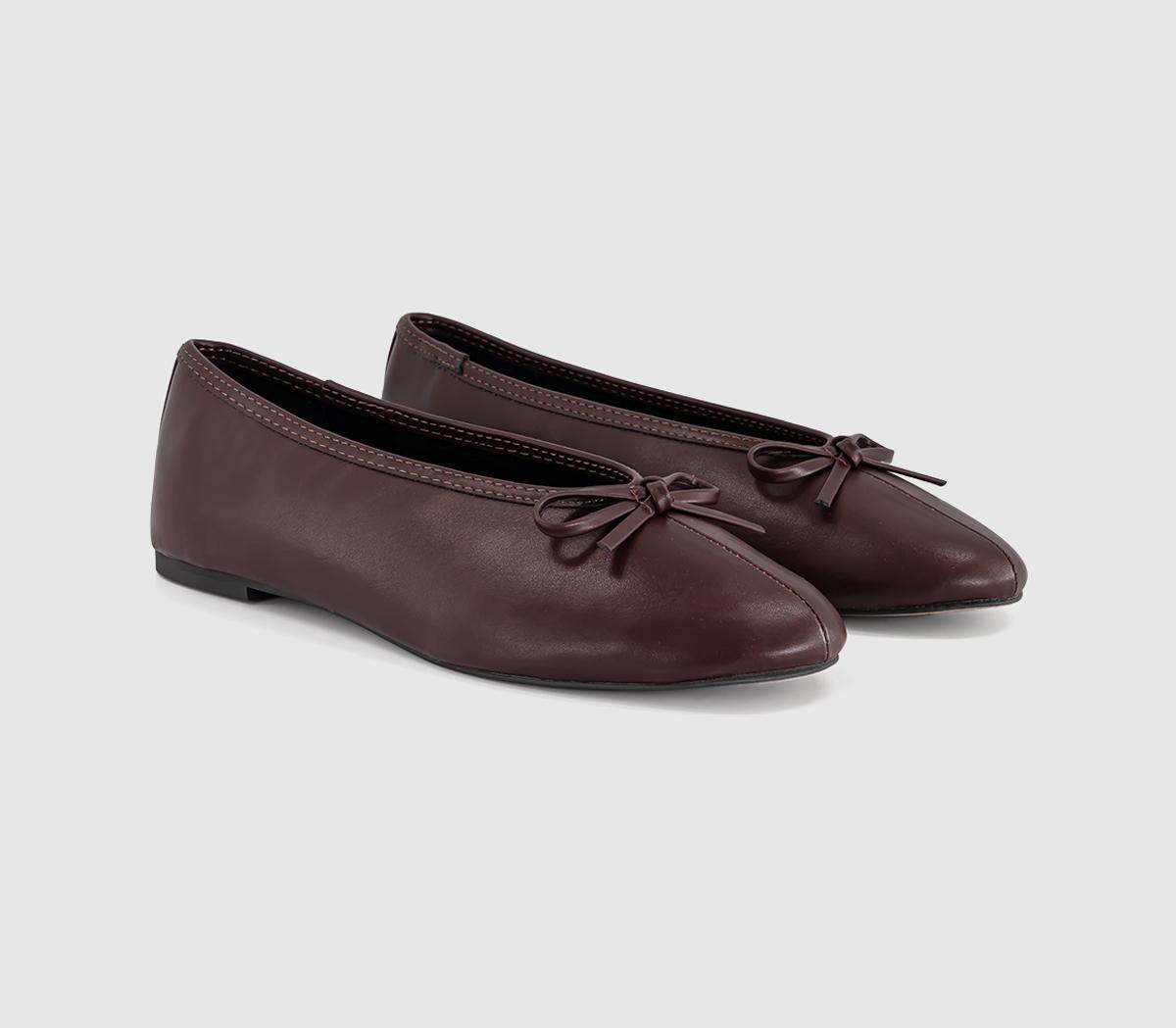 OFFICEFion High Cut Bow Ballet PumpsBrown