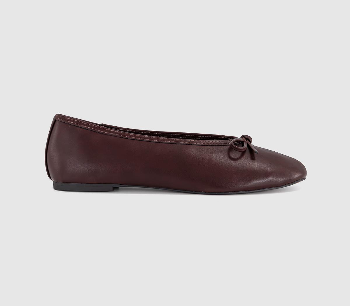 OFFICEFion High Cut Bow Ballet PumpsBrown