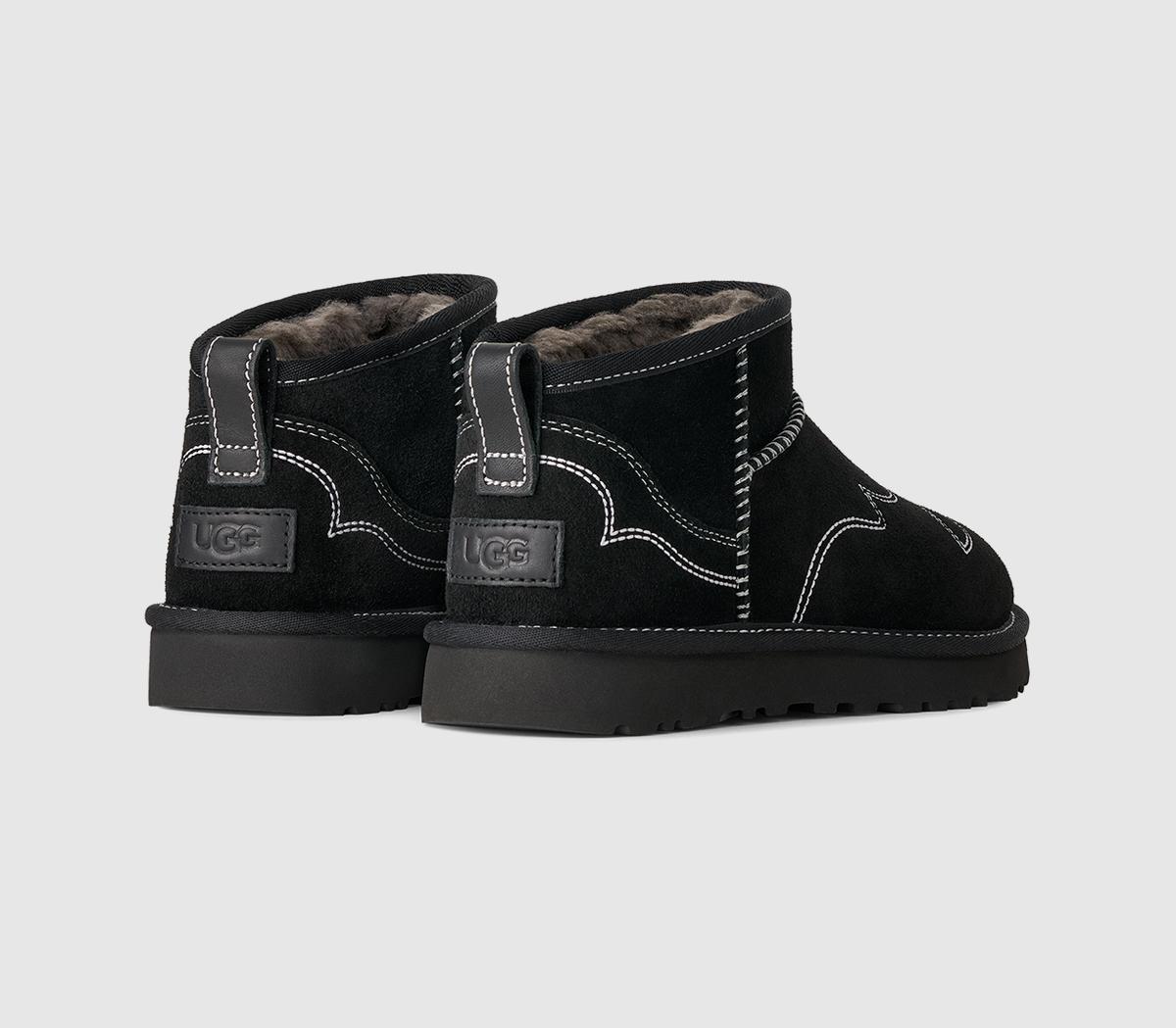 UGGClassic Ultra Mini WesternBlack