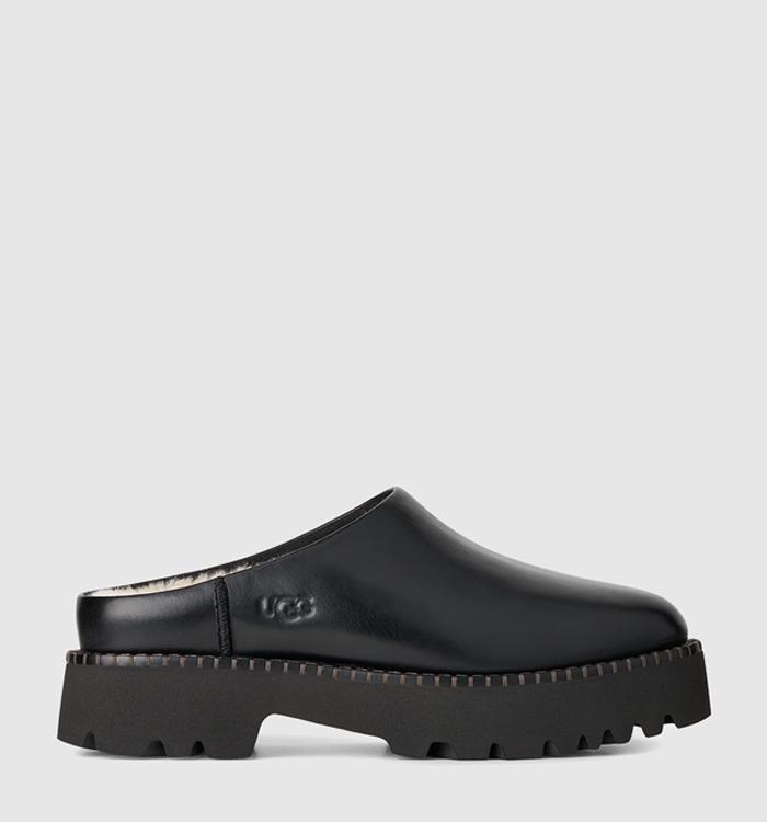 UGG Uptowner Leather Mules Black Leather