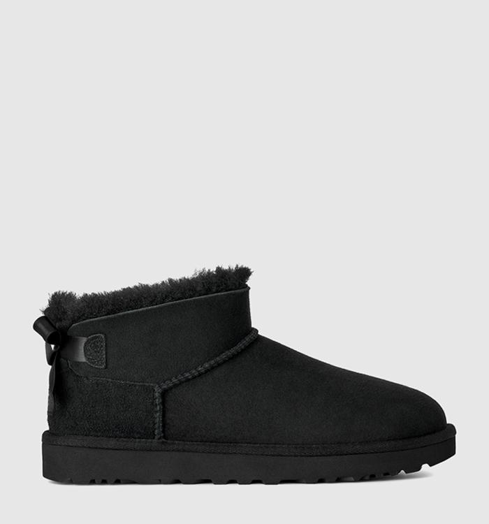 UGG Ultra Mini Bailey Bow Boots Black