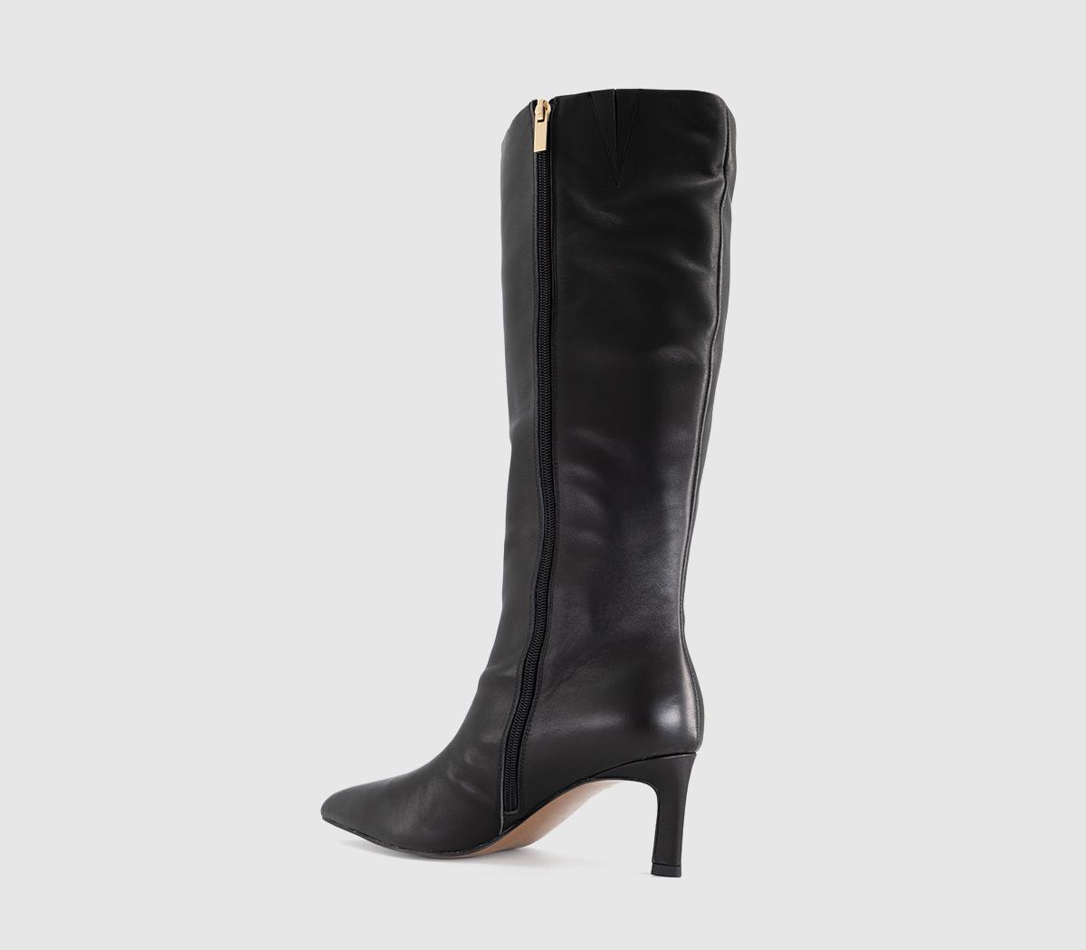 OFFICEKelly Smart Knee BootsBlack Leather