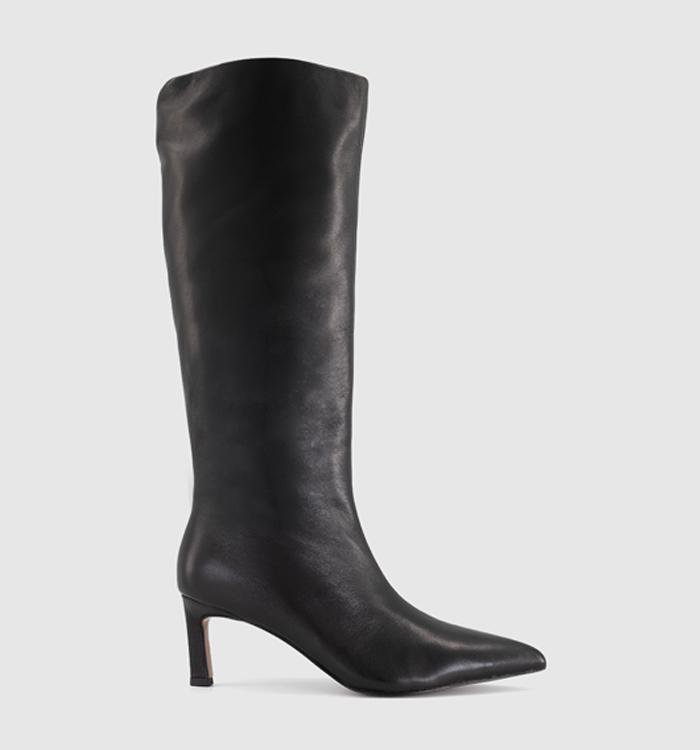 OFFICE Kelly Smart Knee Boots Black Leather