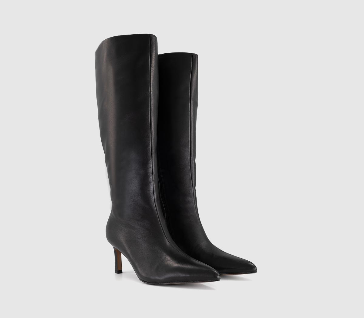 OFFICEKelly Smart Knee BootsBlack Leather