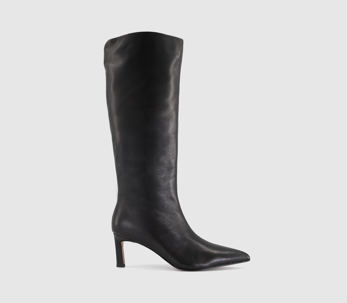 OFFICEKelly Smart Knee BootsBlack Leather