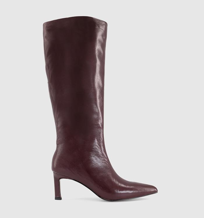 OFFICE Kelly - Smart Knee Boot Burgundy Leather