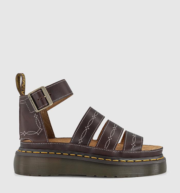 Dr. Martens Clarissa Quad Rodeo Sandals Dark Brown