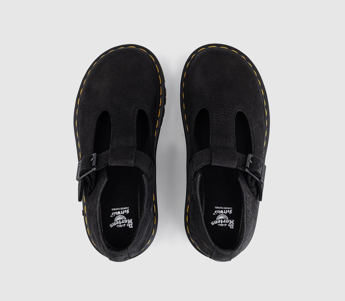 Dr. MartensZebzag T-bar ShoesBlack Nubuck