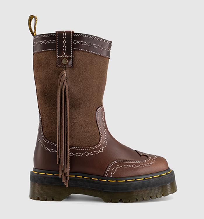 Dr. Martens Fringe Rodeo Boots Dark Brown Classic