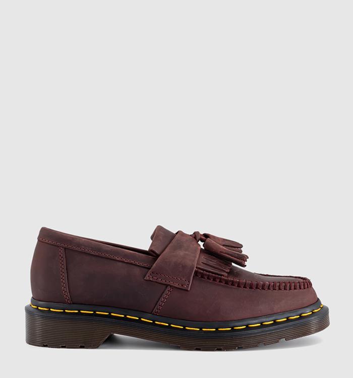 Dr. Martens Adrian Tassal Loafers Cherry Red Crazy Horse