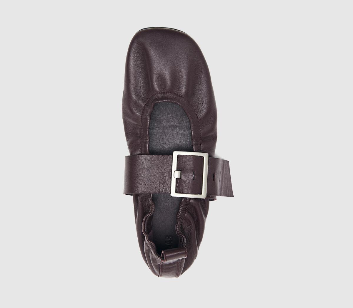 ALOHASSarea Ballet PumpsBurgundy Leather