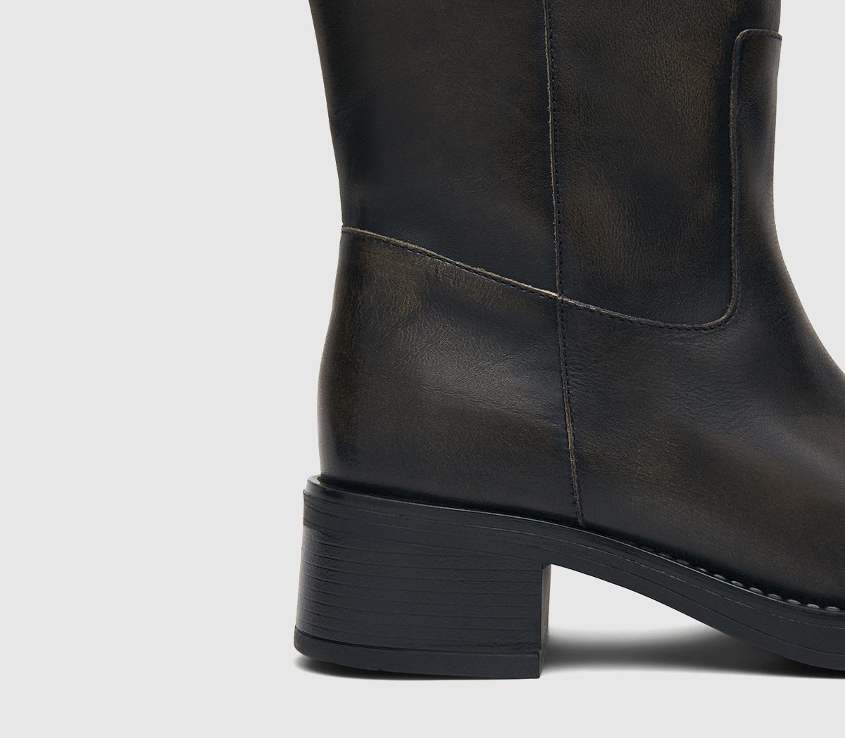 ALOHASRajan BootsVintage Effect Brown Leather