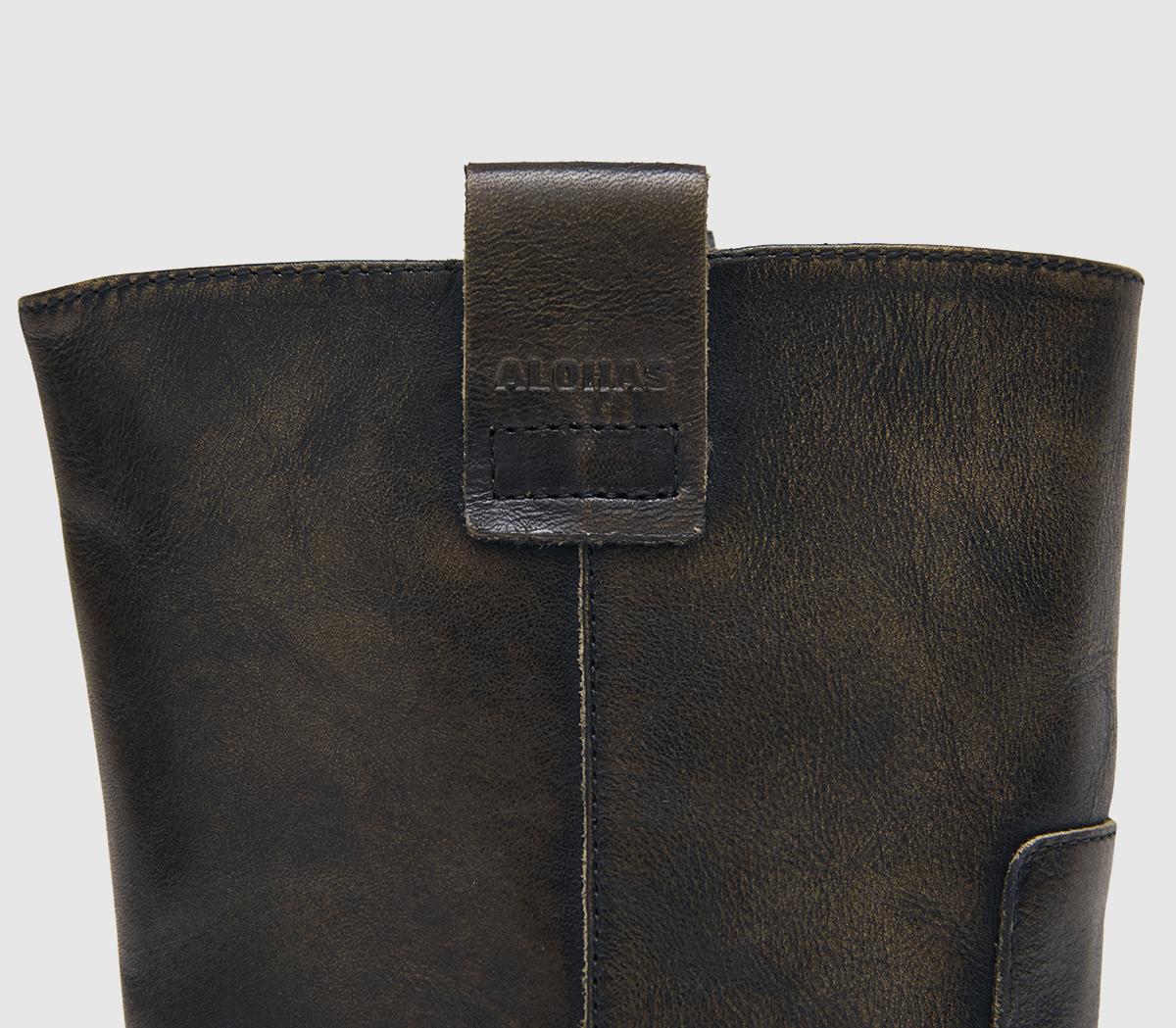ALOHASRajan BootsVintage Effect Brown Leather