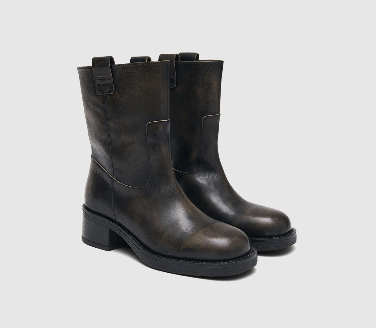 ALOHASRajan BootsVintage Effect Brown Leather