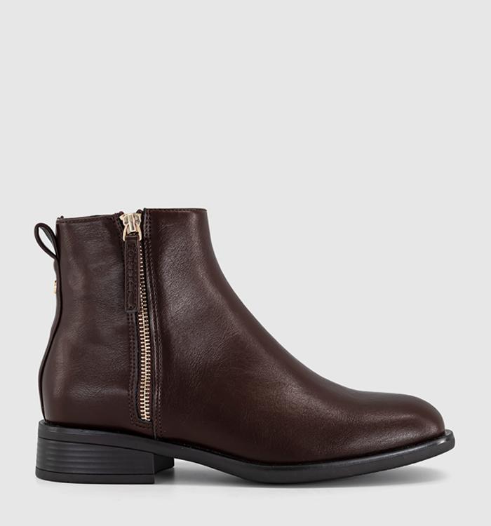OFFICE Abbie Zip Detail Casual Boots Brown