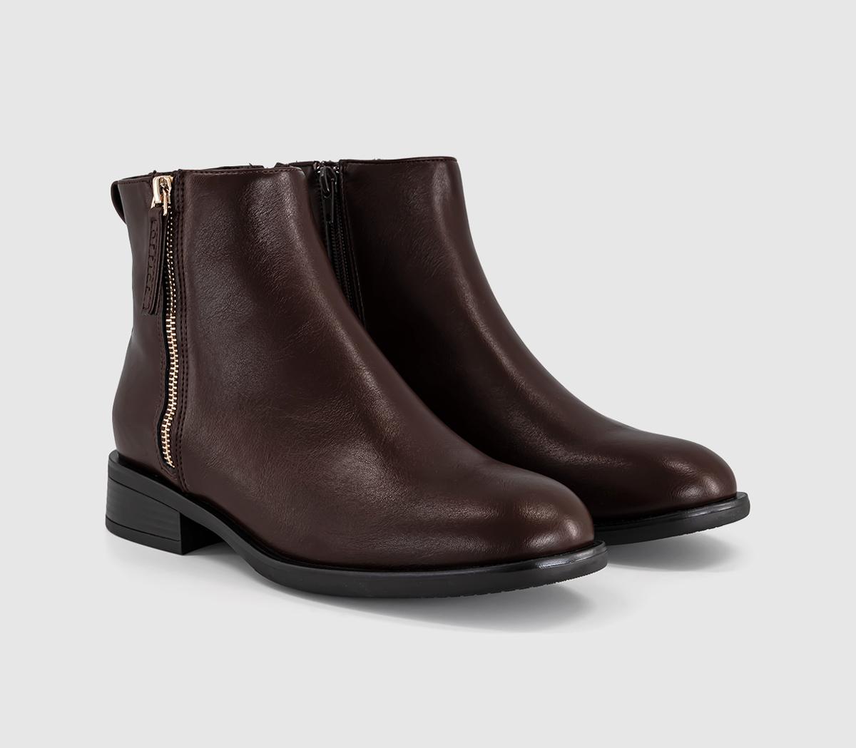 OFFICEAbbie Zip Detail Casual BootsBrown