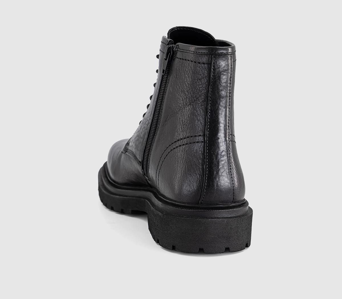 OFFICEBuxton Chunky Lace Up BootBlack Leather