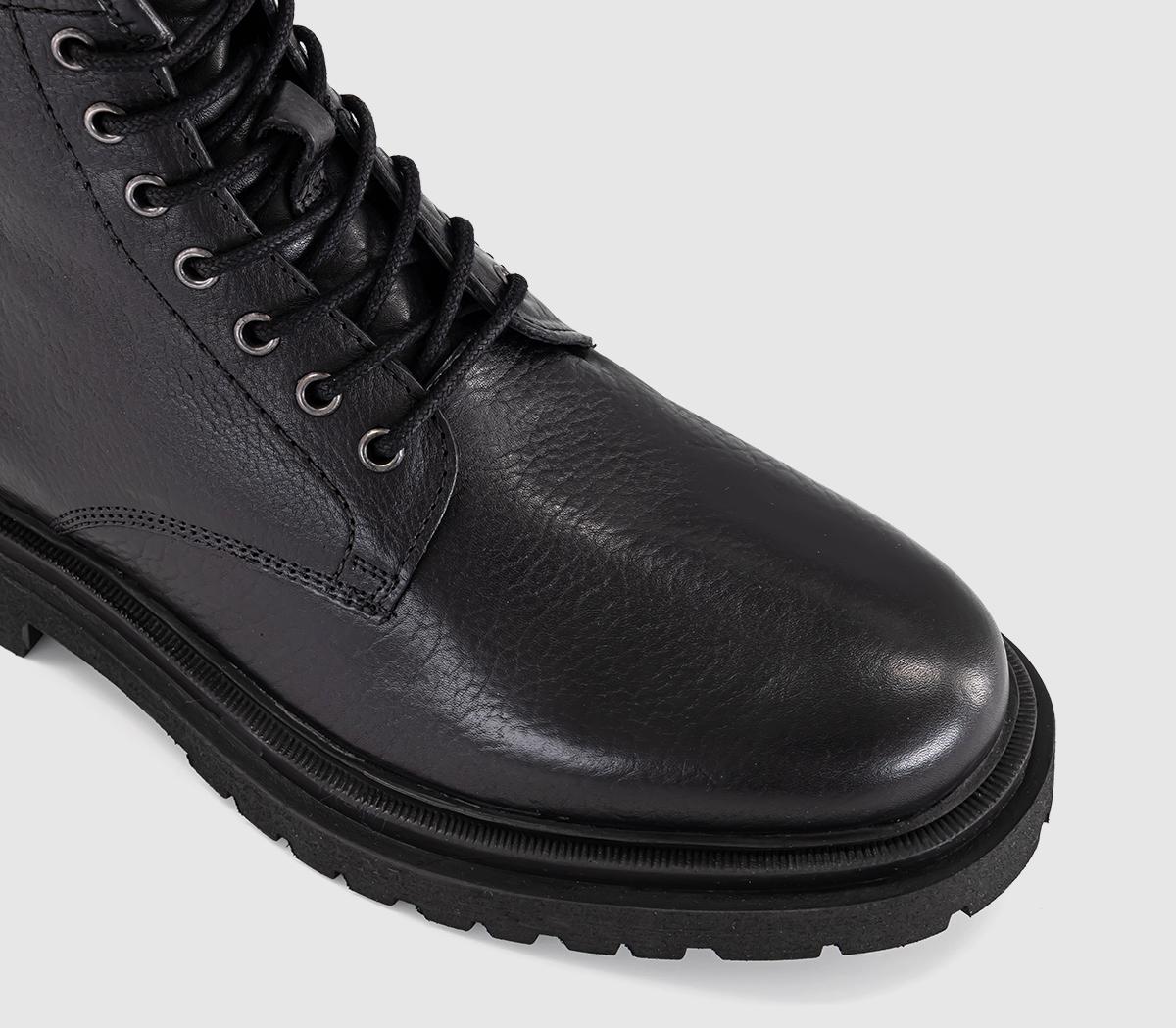 OFFICEBuxton Chunky Lace Up BootBlack Leather