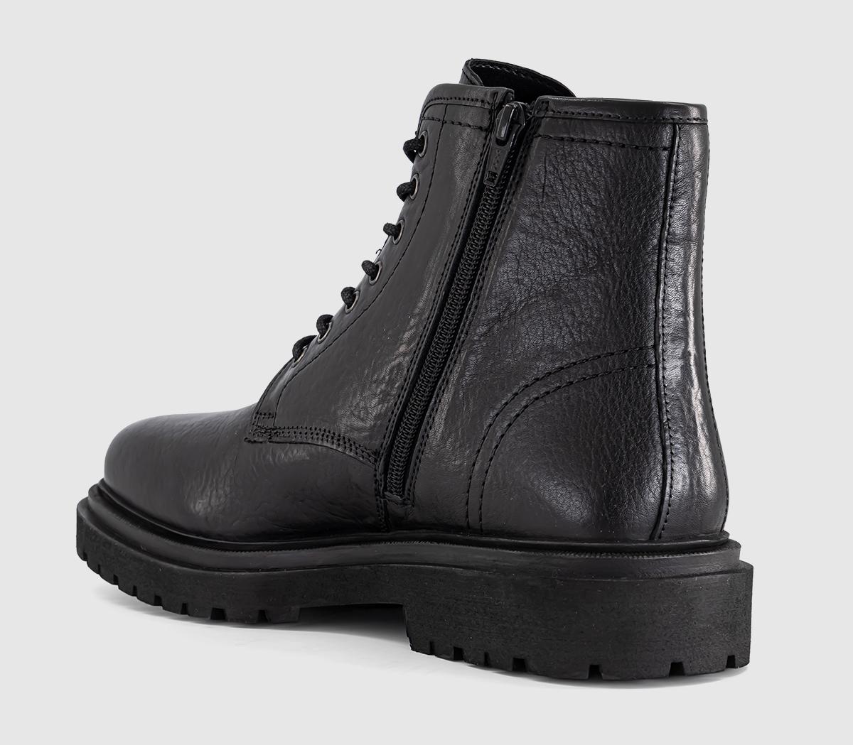 OFFICEBuxton Chunky Lace Up BootBlack Leather