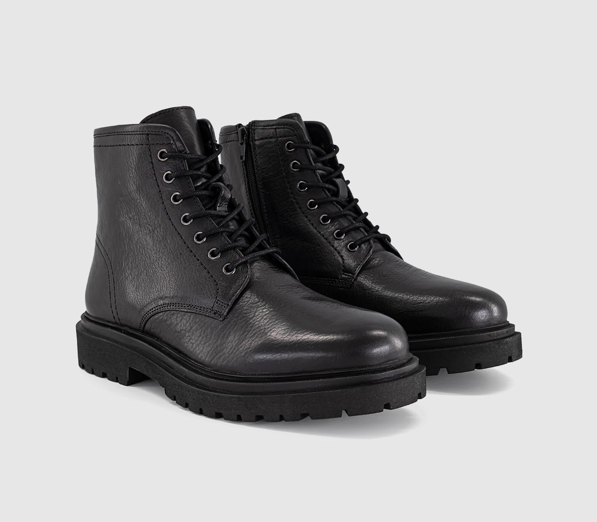 OFFICEBuxton Chunky Lace Up BootBlack Leather