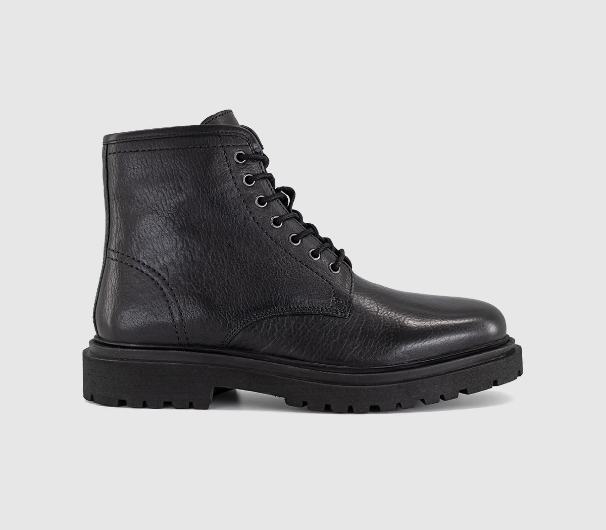 OFFICEBuxton Chunky Lace Up BootBlack Leather