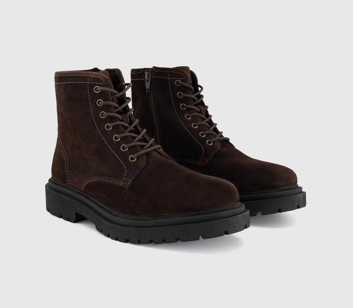 OFFICEBuxton Chunky Lace Up BootBrown Suede