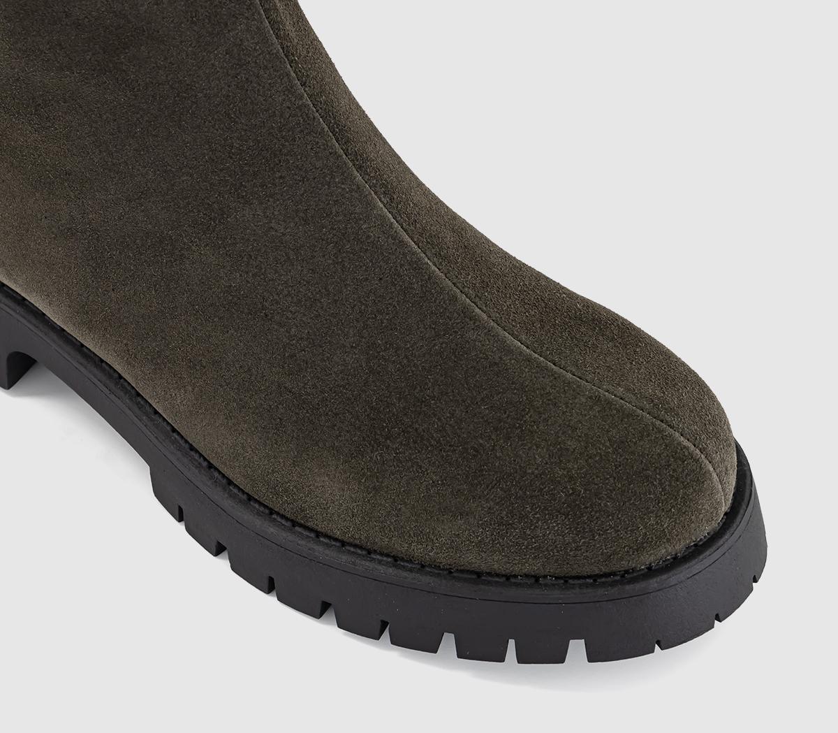 OFFICEAlana Chunky Back Zip BootsOlive Suede
