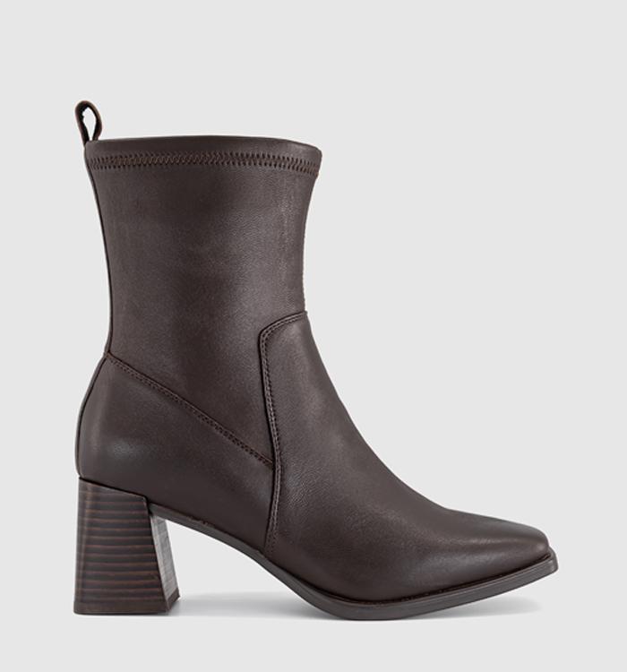 OFFICE Avery - Stretch Ankle Boots Brown Leather