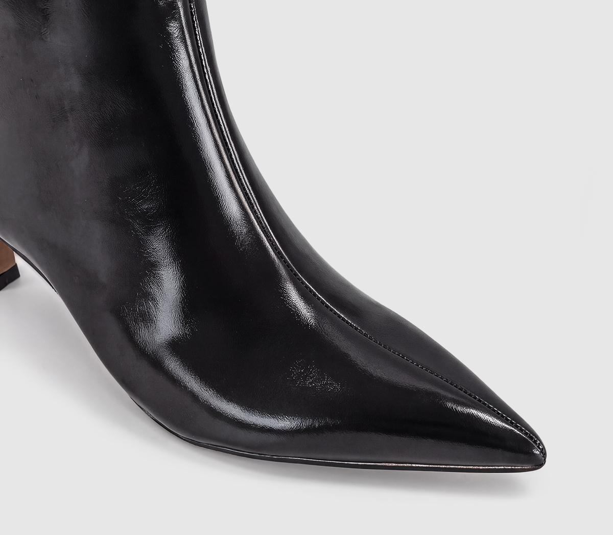 OFFICEKerri - Pointed Flared Heel Knee BootBlack