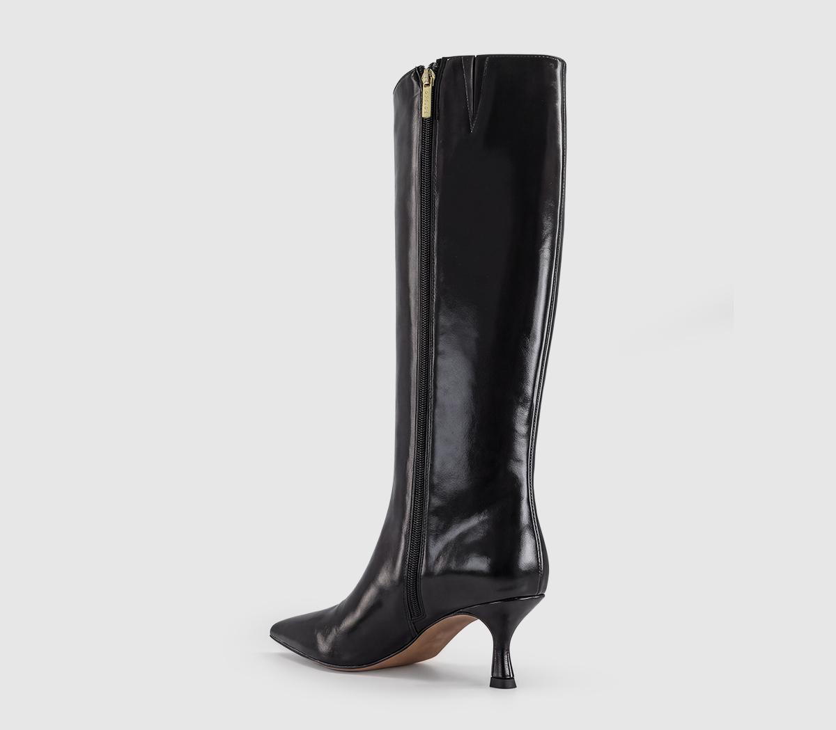 OFFICEKerri - Pointed Flared Heel Knee BootBlack