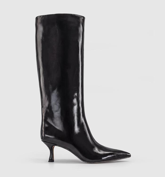 OFFICE Kerri - Pointed Flared Heel Knee Boot Black
