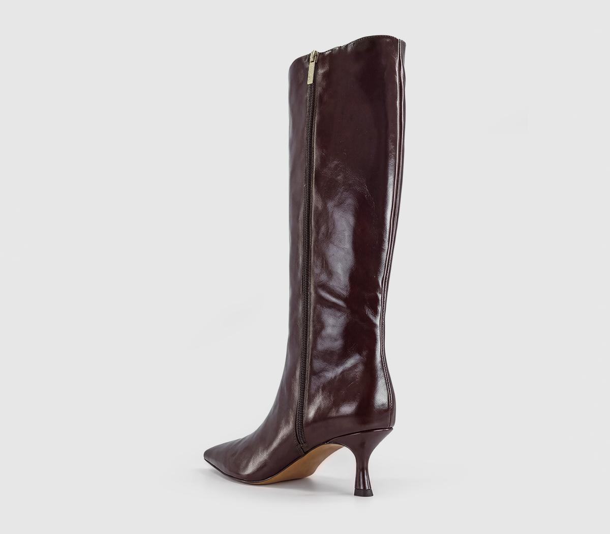 OFFICEKerri - Pointed Flared Heel Knee BootBurgundy
